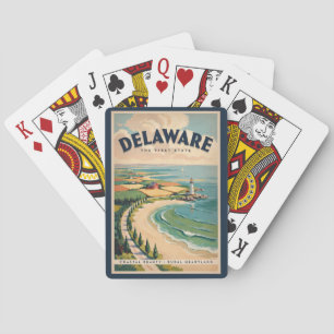 Jeu De Cartes Illustration de phare du Delaware Art de voyage ré