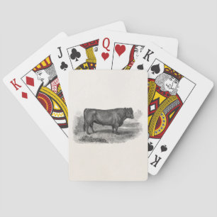 Jeu De Cartes Illustration de taureau vintage 1800 - Taureau rét
