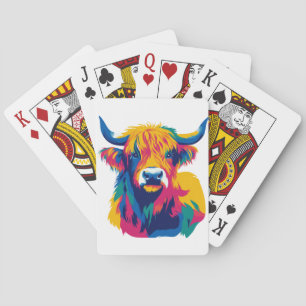 Jeu De Cartes Illustration de vache des Highlands Peinture à l'a