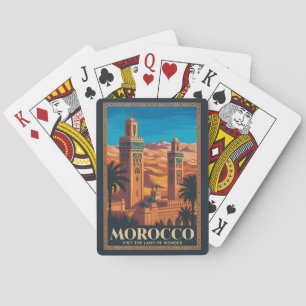 Jeu De Cartes Illustration de voyage dans le désert marocain Art