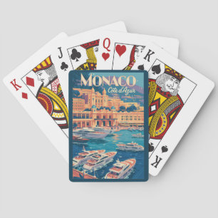 Jeu De Cartes Illustration de voyage d'art vintage de Monaco Cot