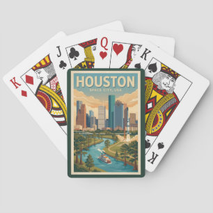 Jeu De Cartes Illustration de voyage de style vintage pour Houst
