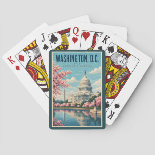 Jeu De Cartes Illustration de voyage des cerisiers en fleurs à W
