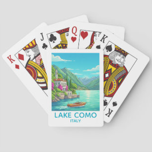 Jeu De Cartes Illustration de voyage du lac de Côme vintage Ital