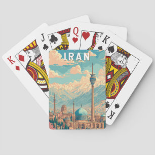 Jeu De Cartes Illustration de voyage Iran Art Vintage