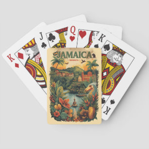 Jeu De Cartes Illustration de voyage Jamaïque de style vintage