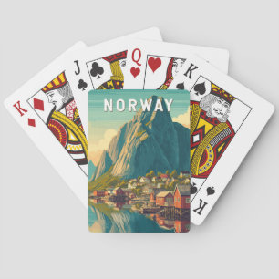 Jeu De Cartes Illustration de voyage Norvège Art vintage