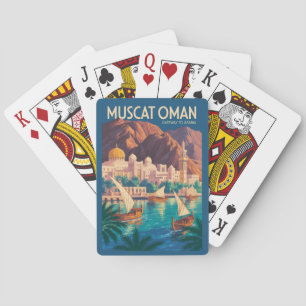 Jeu De Cartes Illustration de voyage vintage à Mascate Oman