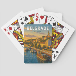 Jeu De Cartes Illustration de voyage vintage Belgrade Serbie