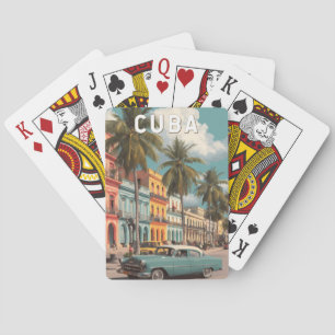 Jeu De Cartes Illustration de voyage vintage Cuba