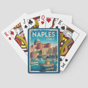 Jeu De Cartes Illustration de voyage vintage de la baie de Naple