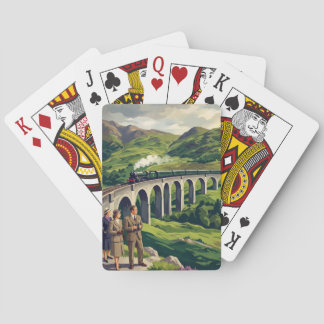 Jeu De Cartes Illustration de voyage vintage des Highlands écoss
