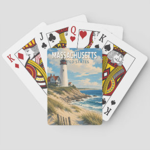 Jeu De Cartes Illustration de voyage vintage du Massachusetts