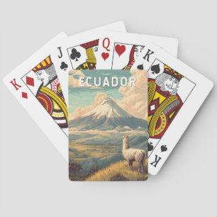 Jeu De Cartes Illustration de voyage vintage Équateur