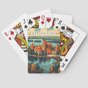 Jeu De Cartes Illustration de voyage vintage sur la Lituanie