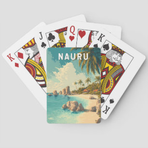 Jeu De Cartes Illustration de voyage vintage sur Nauru