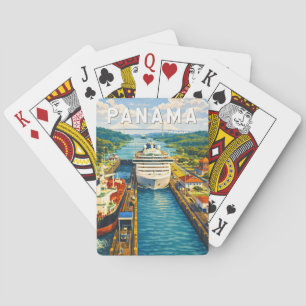 Jeu De Cartes Illustration de voyage vintage sur Panama