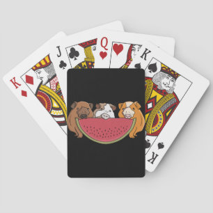 Jeu De Cartes Illustration des Cochons de Guinée et de la pastèq