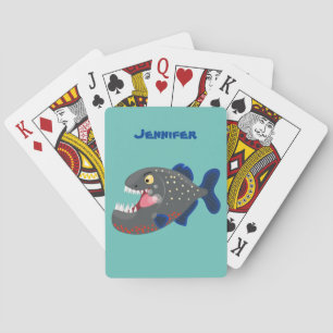 Jeu De Cartes Illustration drôle de piranha affamée