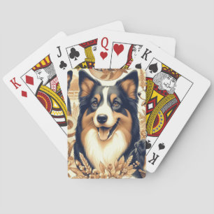 Jeu De Cartes Illustration du berger australien rétro