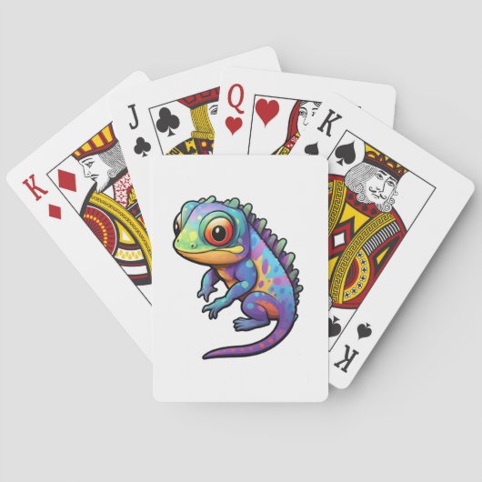 Jeu De Cartes Illustration du caméléon de dessin (dos)