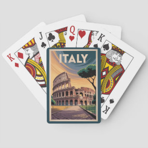 Jeu De Cartes Illustration du Colisée d'Italie Art de voyage vin