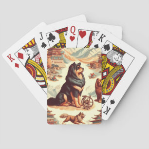 Jeu De Cartes Illustration du Mastiff tibétain vintage