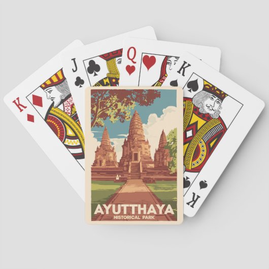Jeu De Cartes Illustration du parc historique d'Ayutthaya Art de (dos)