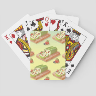 Jeu De Cartes Illustration du rouleau de gâteau Matcha