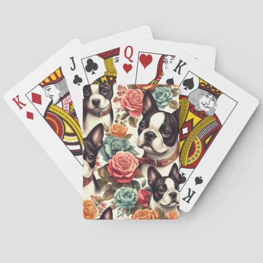 Jeu De Cartes Illustration du Terrier de Boston (dos)