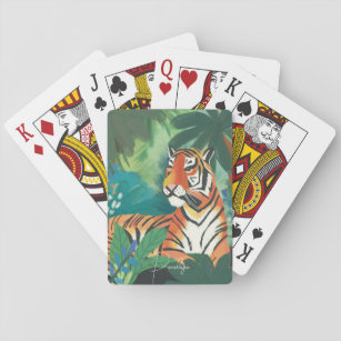 Jeu De Cartes Illustration du tigre de jungle avec nom