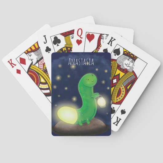 Jeu De Cartes Illustration du ver vert mou (dos)