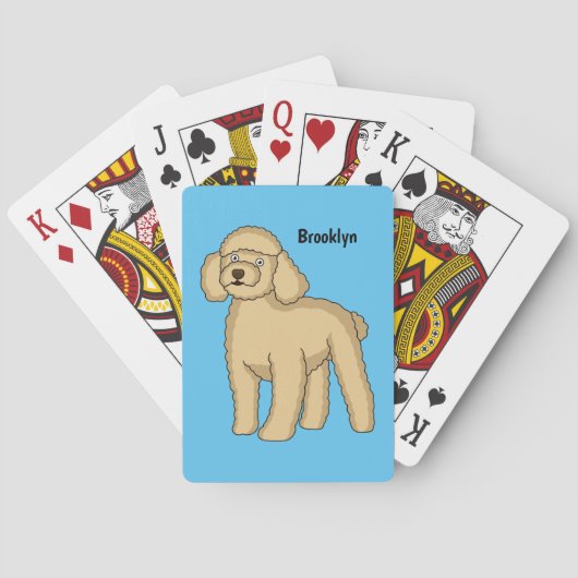 Jeu De Cartes Illustration d'un caniche brun joyeux (dos)