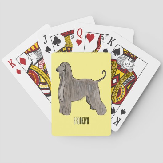 Jeu De Cartes Illustration d'un chien hound afghan (dos)