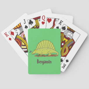 Jeu De Cartes Illustration d'un dimétrodon vert mignon