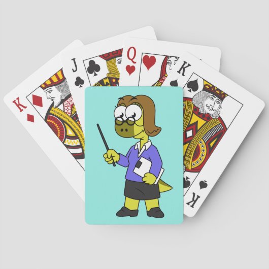 Jeu De Cartes Illustration D'Un Enseignant Pachycéphalosaure. (dos)