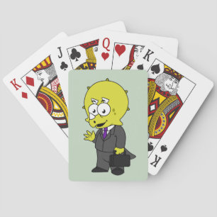 Jeu De Cartes Illustration D'Un Homme D'Affaires Tricératops.