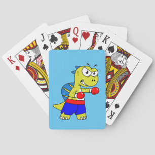 Jeu De Cartes Illustration D'Une Boxe De Spinosaurus.