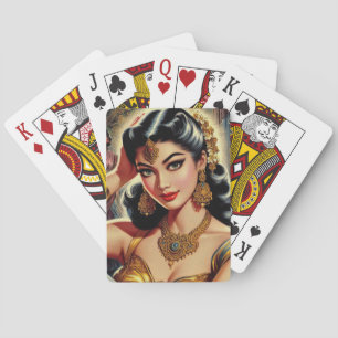Jeu De Cartes Illustration d'une femme indienne vintage