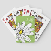 Jeu De Cartes Illustration florale Daisy tendance - chaux et jau (dos)