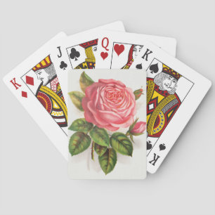 Jeu De Cartes Illustration Florale Rose Rose Antique Cottagecore