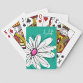 Jeu De Cartes Illustration florale tendance - rose et vert (dos)
