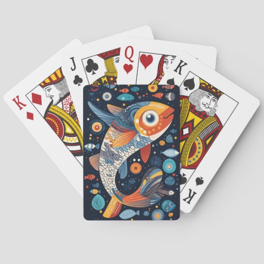 Jeu De Cartes Illustration géométrique du poisson (dos)