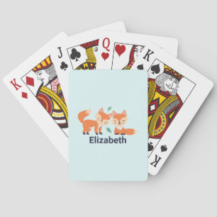 Jeu De Cartes Illustration graphique des renards orange mignons