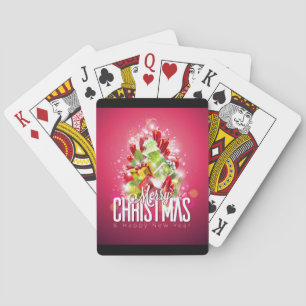 Jeu De Cartes Illustration graphique moderne de Noël rouge