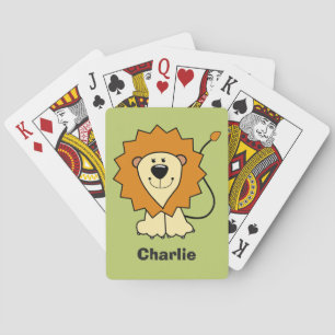 Jeu De Cartes Illustration Lion personnalisation nom enfant joue