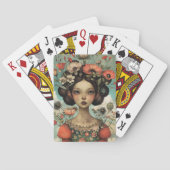 Jeu De Cartes Illustration lunaire dame aux fleurs (dos)