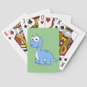 Jeu De Cartes Illustration Mignonne D'Un Brontosaurus.