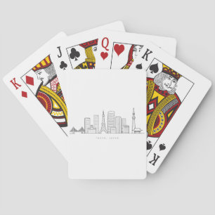 Jeu De Cartes Illustration minimaliste de la skyline de Tokyo