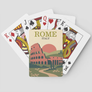 Jeu De Cartes Illustration minimaliste de Rome Italie Colisée